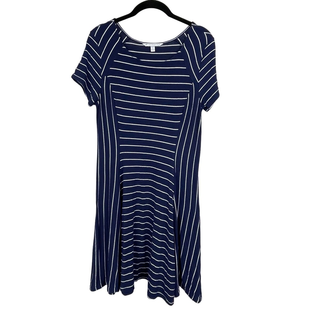Southern Tide S Blue White Striped Shirt Dress Short Sleeve‎ Coastal